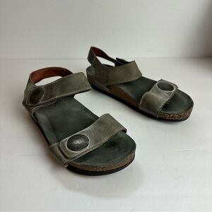 Taos Luckie Sandals Women's Size 8 or 8.5 Shoes Gray Grey Adjustable Leather